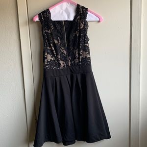 Black/Nude embroidered dress
